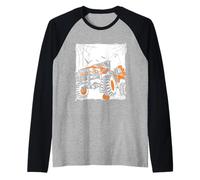 Monster Truck Calabaza Halloween Fantasma Niños Niños Pequeños Camiseta Manga Raglan