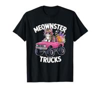 Monster Truck Cat Adventure Cute Kitten Monster Car Lover Camiseta