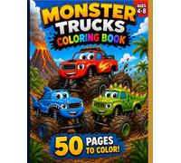 Monster Truck Coloring Book: 50 Fun Monster Truck Coloring Pages for Kids Ages 4-8