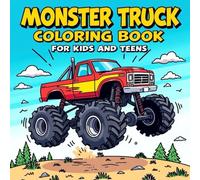 Monster Truck Coloring Book for Kids and Teens: 50 Awesome Monster Truck Pictures to Color | Single-Sided Pages to Prevent Bleed-Through