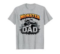 Monster Truck Dad Adulto Motorsport Enthusiast Gift Camiseta, Hombre, Gris Jaspeado, L