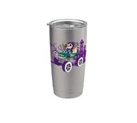 Monster Truck Esqueleto Zombi Vampiro Divertido Halloween Miedo Vaso térmico de acero inoxidable de doble pared