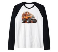 Monster Truck Funny Thanksgiving Turkey Camiseta Manga Raglan