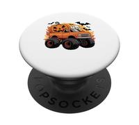 Monster Truck Halloween Calabaza Fantasma Diseño Gráfico Regalo PopSockets PopGrip Adhesivo