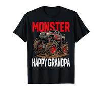 Monster Truck Happy Grandpa Family Matching Offroad Barro Camiseta