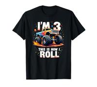Monster Truck I'm 3 This Is How I Roll Niño de Tercer cumpleaños Camiseta