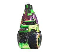 Monster Truck - Mochila cruzada para hombre, diseño de llamas y celosía