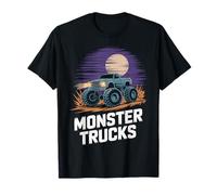 Monster Truck Night Scene Offroad Power Illustration Camiseta