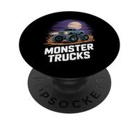 Monster Truck Night Scene Offroad Power Illustration PopSockets PopGrip Adhesivo