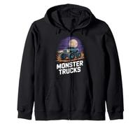 Monster Truck Night Scene Offroad Power Illustration Sudadera con Capucha