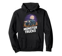Monster Truck Night Scene Offroad Power Illustration Sudadera con Capucha