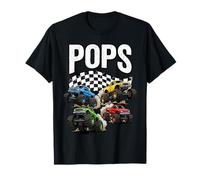 Monster Truck Pops Grandpa Men Birthday Family Crew Matching Camiseta