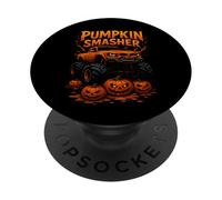 Monster Truck Pumpkin Smasher Halloween Niños Niñas Niños PopSockets PopGrip Adhesivo
