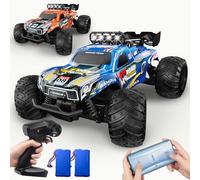 Monster Truck teledirigido a partir de 3, 4, 6, 8 años, 1:18, coche teledirigido con luz de carrocería/dos carcasas, 20 km/h RC Monster Truck, 2,4 GHz Monster Trucks para niños pequeños
