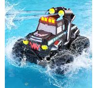 Monster truck teledirigido, coche teledirigido a partir de 6 años, rotación de 360 °, camión monstruo teledirigido con luz, vertical, boca abajo, 2,4 G, vehículo anfibio Monster Truck teledirigido RC