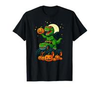 Monster Truck Trex Dinosaurio Halloween Calabaza Niños Niñas Niños Camiseta