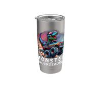 Monster Truckosaurus - Dino T-Rex Monster Truck Divertido Vaso térmico de acero inoxidable de doble pared