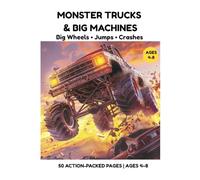 Monster Trucks and Big Machines Coloring Book for Kids Ages 4-8: Big Wheels, Jumps, Crashes and Construction Fun with 50 Action-Packed Coloring Pages for Boys and Girls (Little Builders Hub)