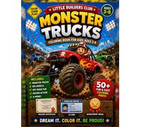 Monster Trucks Coloring Book for Kids: Big Wheels, Off-Road Racing & Mud-Jumping Fun | Easy Coloring Pages for Boys & Girls Ages 3-8 | Includes ... & Achievement Medal (Little Builders Club™)