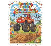 Monster Trucks Coloring Book for Toddlers Ages 3-5: Easy Large Print Big Wheels, Off-Road Vehicles, Simple Designs for Preschool Boys and Girls