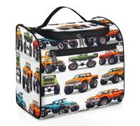Monster Trucks - Neceser de viaje para mujeres, hombres, niños, niñas, niños, 11.2 L, bolsa de maquillaje grande para colgar cosméticos, bolsa de baño, organizador de artículos de tocador, color, Big,
