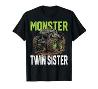 Monster Twin Sister Truck Family Matching Mud Racing Camiseta