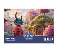 Monster with Long Horns 1000 Piezas Papel Premium Rompecabezas Cozy Hobbit Home Desafiante Jigsaw Regalo Adultos 38x26cm/1000pcs