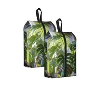 Monstera Deliciosa Banana Palm Print Travel Shoe Storage Bag Unisex Organizador Bolsa Ligera Portátil Vacaciones, 2 unidades., Talla única, Organizador de bolsas