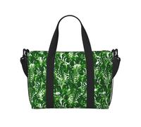 Monstera Deliciosa Banana Palm Print Weekender Bag Sport Gym Bag Women Men Hospital Bag Personal Travel Bag Carryon Bag, Negro, Talla Única, Negro, Talla Única, Black, Talla única