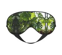 Monstera Deliciosa - Máscara de sueño para los ojos con forma de plátano y palmera, bloqueando perfectamente la luz para hombres y mujeres, suave y cómoda para viajar
