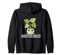 Monstera Leaf Me Alone Lindo Juego de Palabras Sudadera con Capucha