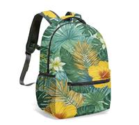 Monstera Leaf - Mochila tropical de 41 cm, estampado botánico, color azul oscuro, bolsa floral para regalo escolar y de viaje, 05., L, Casual