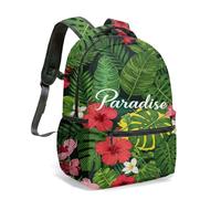 Monstera Leaf - Mochila tropical de 41 cm, estampado botánico, color azul oscuro, bolsa floral para regalo escolar y de viaje, 03., L, Casual