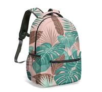 Monstera Leaf - Mochila tropical de 41 cm, estampado botánico, color azul oscuro, bolsa floral para regalo escolar y de viaje, 04., L, Casual