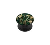 Monstera Tropical Botánico Luna Creciente Selva Naturaleza PopSockets PopGrip Adhesivo