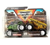 MonsterJam Grave Digger vs Educación Superior, Paquete doble 2022 (escala 1:64)