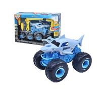 MonsterJam Mechanix - Vehículo a Escala 1:18 con Piezas Desmontables, Incluye Destornillador y 4 Ruedas, Modelo Megalodon, 3 Modelos Disponibles para Coleccionar, Famosa (MNJ02300)