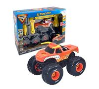 MonsterJam Mechanix - Vehículo a Escala 1:18 con Piezas Desmontables, Incluye Destornillador y 4 Ruedas, Modelo El Toro Loco, 3 Modelos Disponibles para Coleccionar, Famosa (MNJ02200)
