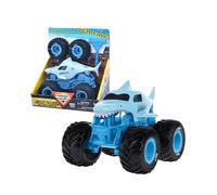 MonsterJam Mechanix - Vehículo a Escala 1:32 con Piezas Desmontables, Incluye Destornillador y 4 Ruedas, Modelo Megalodon, 4 Modelos Disponibles para Coleccionar, Famosa (MNJ01300)
