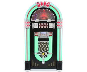 MonsterShop - Jukebox Años 50 con Vinilo, CD, USB, Bluetooth, SD/MMC Memory Card, Radio FM y AUX 128cm x 64cm x 38cm
