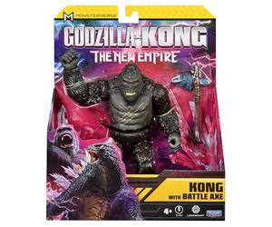 MonsterVerse Godzilla x Kong: The New Empire, Figura de acción Battle Scarred Kong de 6 Pulgadas, Personaje icónico de la película Coleccionable, Incluye función de Hacha de Batalla, Adecuado para