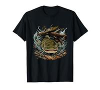 Monstruo bagre bajo el Agua Tronco Mermelada Escena de Pesca Camiseta
