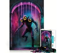 Monstruo Calabaza de Tres Cabezas en Arco de Piedra Rompecabezas de 1000 Piezas para Adolescentes Juguete para ejercitar la Mente Actividad en casa artículo de Santa Claus de Primera Calidad 38x26cm