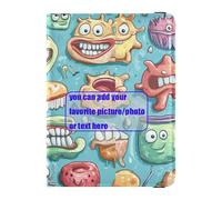 Monstruo de los dientes personalizables, de piel, para pasaporte, documentos, billetera, soporte para pasaporte, con ranura para tarjeta de vacunación, ligero, Dibujos animados de monstruo de, 1 size