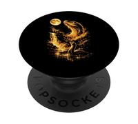 Monstruo del Lago Ness Aullando a la Luna Meme PopSockets PopGrip Adhesivo
