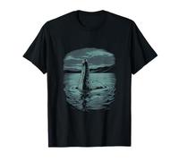 Monstruo del Lago Ness Nadando En Luz De La Luna Lago Lago Ness Camiseta