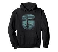 Monstruo del Lago Ness Nadando En Luz De La Luna Lago Lago Ness Sudadera con Capucha