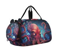 Monstruo del Pulpo del Mar Bolsa de Deporte para NatacióN Gimnasio con Compartimento para Zapatos,Bolsa de Viaje Tipo Fin de Semana Bolso de Mano para NiñAs