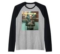 Monstruo Divertido Diciendo Que me Haces Sentir Vivo Humor Mujeres Hombres Camiseta Manga Raglan