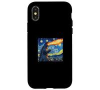 Monstruo japonés Kaiju en Van Gogh Noche Estrellada Arte Vintage Carcasa para iPhone X/XS